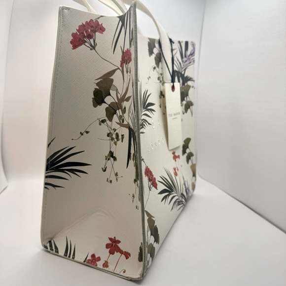 NEW Ted Baker The Icon Small Tote Bag Off White Floral - Picture 16 of 16